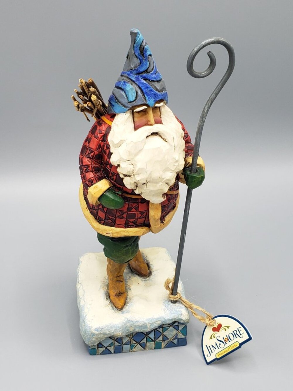 Jim Shore 2006 Christmas Traveler 8" Resin Santa Figure Heartwood Creek Enesco